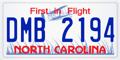 NC license plate DMB2194