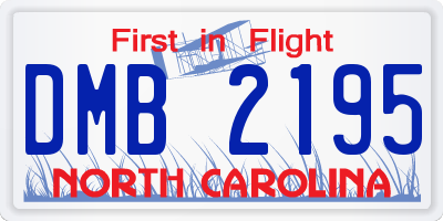 NC license plate DMB2195