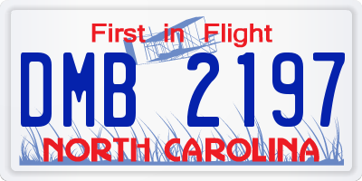 NC license plate DMB2197