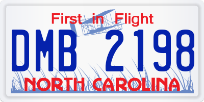 NC license plate DMB2198