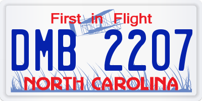 NC license plate DMB2207