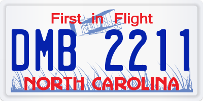 NC license plate DMB2211
