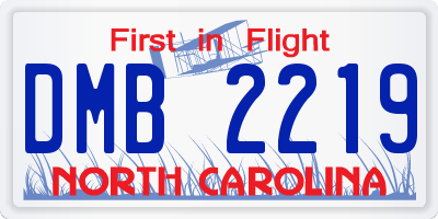 NC license plate DMB2219