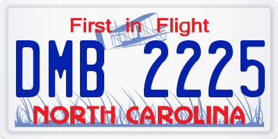 NC license plate DMB2225