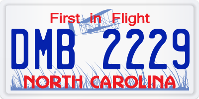 NC license plate DMB2229