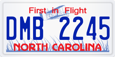 NC license plate DMB2245