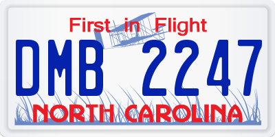 NC license plate DMB2247