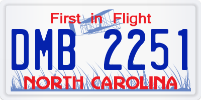 NC license plate DMB2251