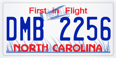 NC license plate DMB2256
