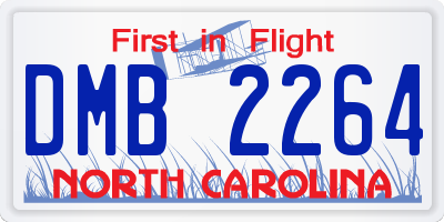 NC license plate DMB2264