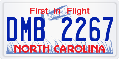 NC license plate DMB2267