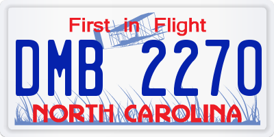 NC license plate DMB2270