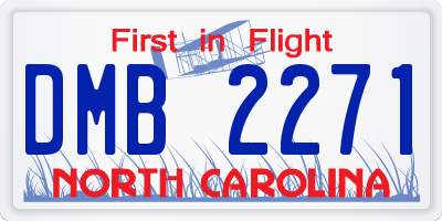 NC license plate DMB2271