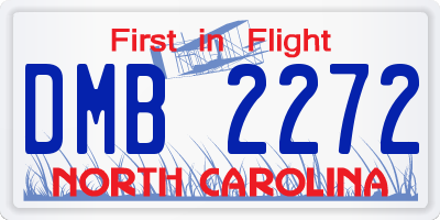 NC license plate DMB2272