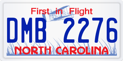 NC license plate DMB2276