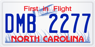 NC license plate DMB2277
