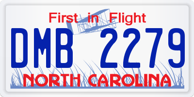 NC license plate DMB2279