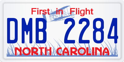 NC license plate DMB2284