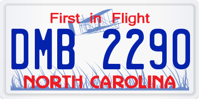 NC license plate DMB2290