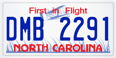 NC license plate DMB2291