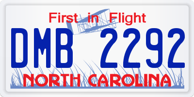 NC license plate DMB2292