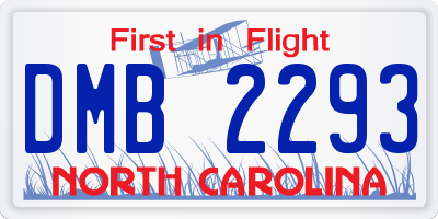 NC license plate DMB2293