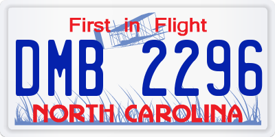 NC license plate DMB2296