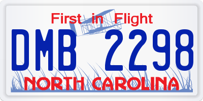 NC license plate DMB2298