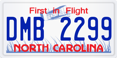 NC license plate DMB2299