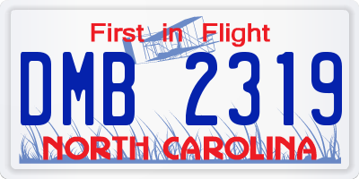 NC license plate DMB2319