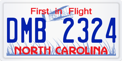 NC license plate DMB2324