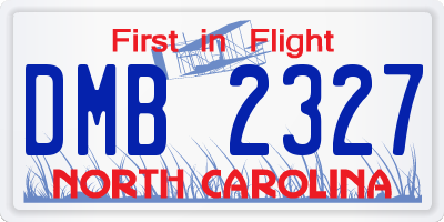 NC license plate DMB2327