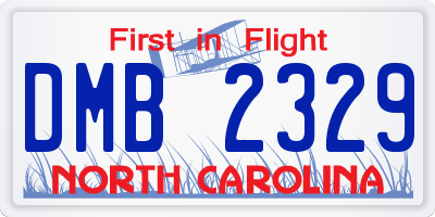 NC license plate DMB2329