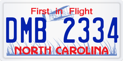 NC license plate DMB2334