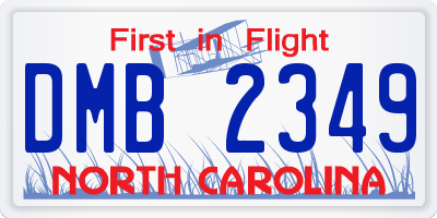 NC license plate DMB2349