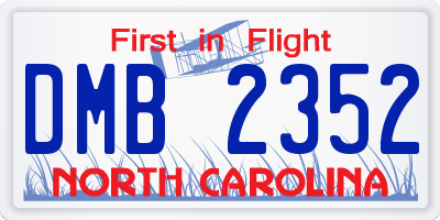NC license plate DMB2352