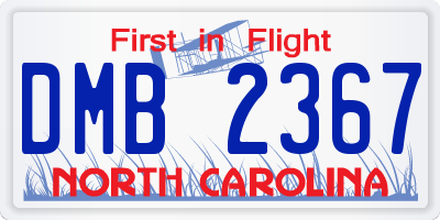 NC license plate DMB2367