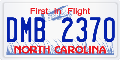 NC license plate DMB2370