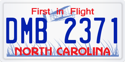 NC license plate DMB2371