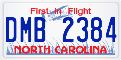 NC license plate DMB2384