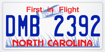 NC license plate DMB2392
