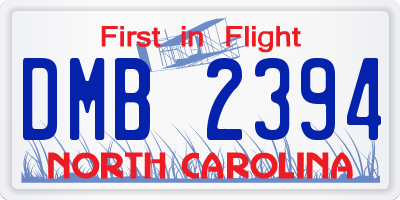 NC license plate DMB2394