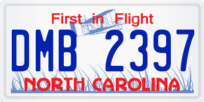 NC license plate DMB2397