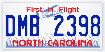 NC license plate DMB2398