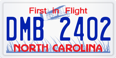 NC license plate DMB2402