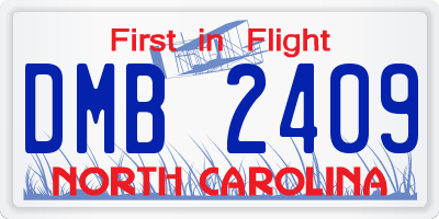 NC license plate DMB2409