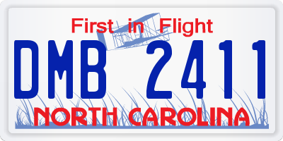 NC license plate DMB2411