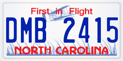 NC license plate DMB2415
