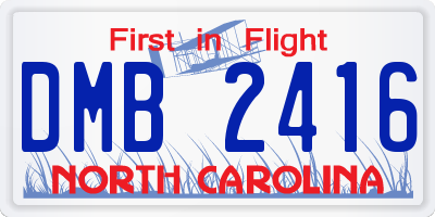 NC license plate DMB2416