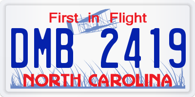 NC license plate DMB2419